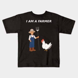 I am a real farmer Kids T-Shirt